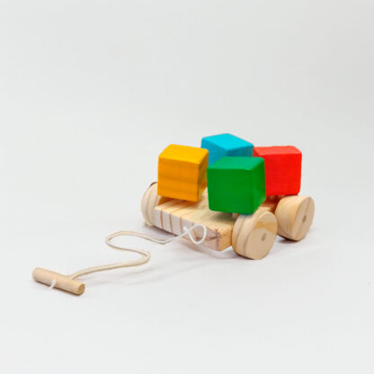 mini carrito de arrastre con cubos