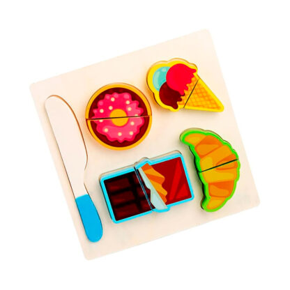 Corta frutas y comiditas de madera - Imagen 3